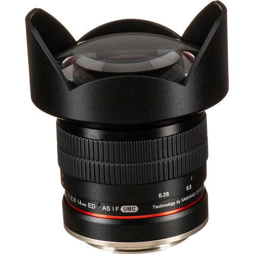 Rokinon 14mm f/2.8 IF ED UMC Lente angular para Canon con Chip AE y parasol integrado
