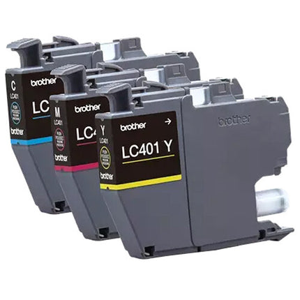 Brother LC401 Juego de Cartuchos Tinta Color CMY para Impresoras All-in-One MFC-J1010DW J1012DW J1170DW