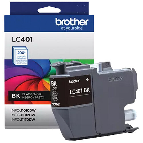 Brother LC401 Cartucho de Tinta Negro Estándar para Impresoras MFC-J1010DW J1012DW J1170DW