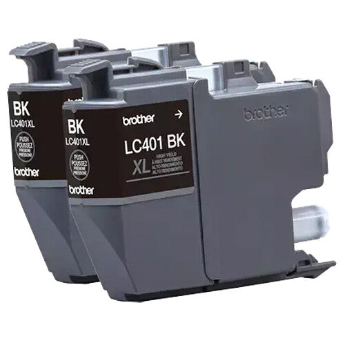 Cartucho de tinta negro alto rendimiento Brother LC401 2 unidades para impresoras All-in-One MFC-J1010DW J1012DW J1170DW