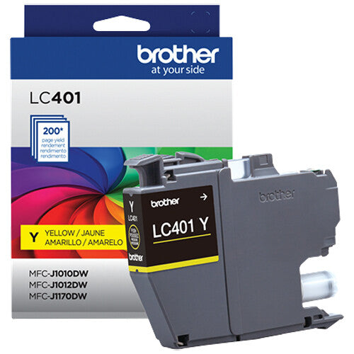 Cartucho de tinta amarillo Brother LC401 rendimiento estándar para impresoras Brother MFC-J1010DW J1012DW J1170DW