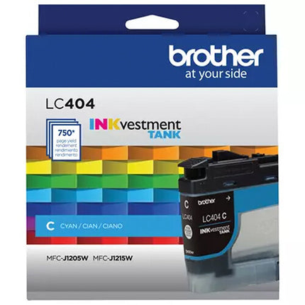 Brother LC404 Cartucho de Tinta Cyan Estándar para INKvestment Tank MFC-J1205W
