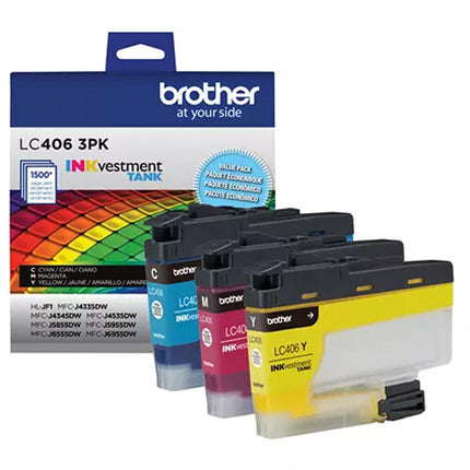 Cartuchos Tinta Color Original Brother LC406 INKvestment Estándar Cyan Magenta Amarillo