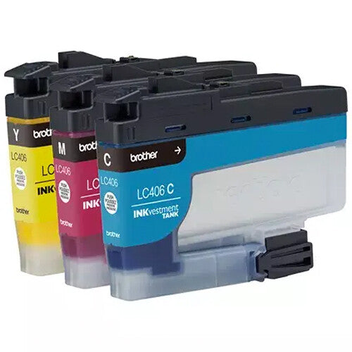 Cartuchos Tinta Color Original Brother LC406 INKvestment Estándar Cyan Magenta Amarillo