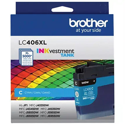 Brother LC406XLCS Cartucho de Tinta Cian para Impresoras INKvestment Tank alta capacidad