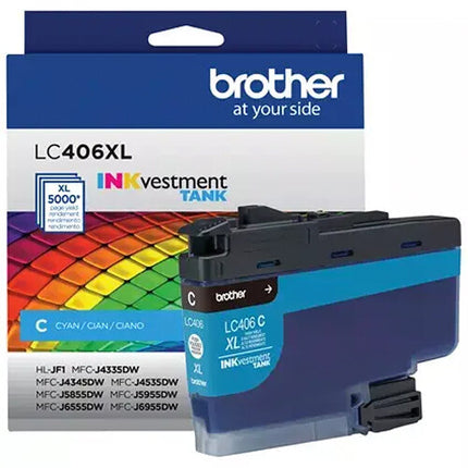 Brother LC406XLCS Cartucho de Tinta Cian para Impresoras INKvestment Tank alta capacidad