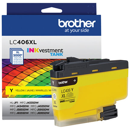 Cartucho de Tinta Amarilla Brother LC406XLYS INKvestment Alta Capacidad para Impresoras Multifunción