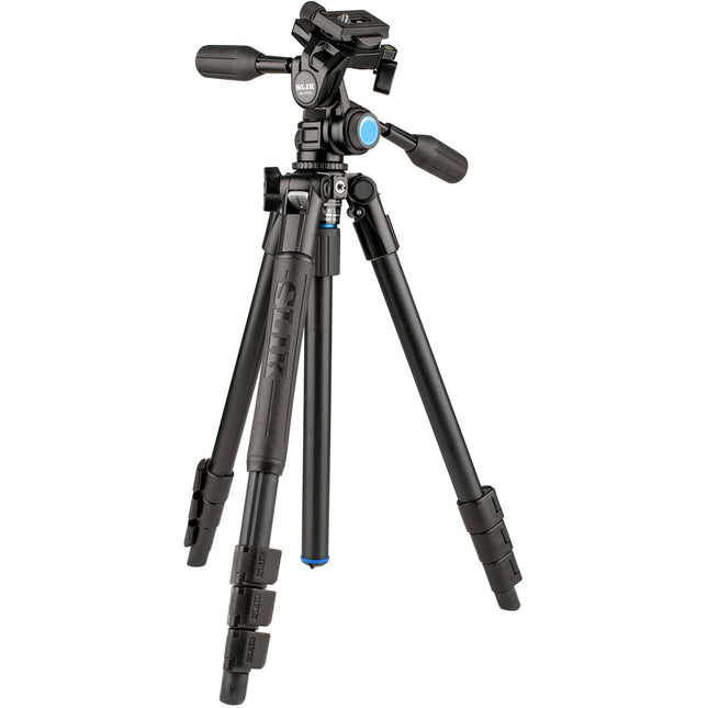 SLIK Pro AL-324-3WFC Trípode de Aluminio 4 Secciones 67 Pulgadas 8.8 lb Con Cabezal Panorámico