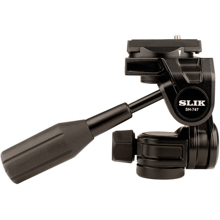 SLIK SH-747 Cabezal Pan-Tilt 3 Vías con Liberación Rápida Arca Tipo 15.4 lb 4.6"