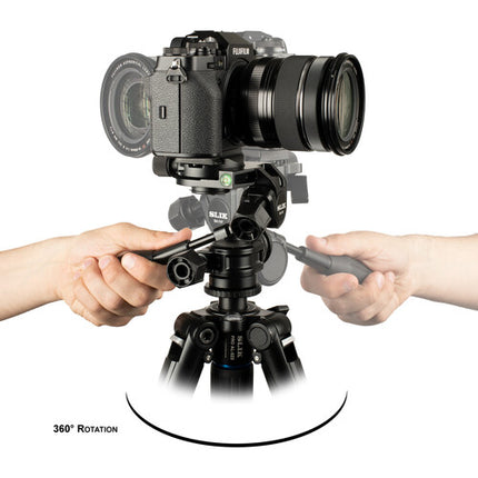 SLIK SH-747 Cabezal Pan-Tilt 3 Vías con Liberación Rápida Arca Tipo 15.4 lb 4.6"