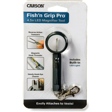 Carson Fish'n Grip Pro Lupa Iluminada 4.5x con Estuche Resistente y Baterías