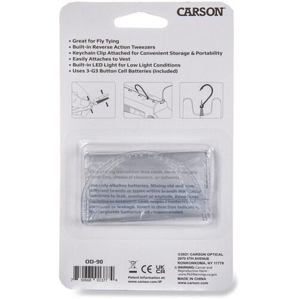 Carson Fish'n Grip Pro Lupa Iluminada 4.5x con Estuche Resistente y Baterías