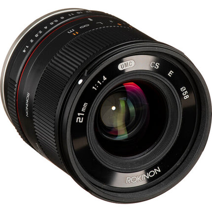 Rokinon 21mm f1.4 Objetivo para Sony E Formato APS-C y Apertura f1.4-22