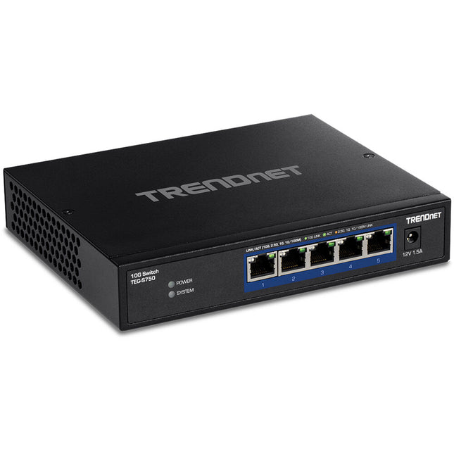 TRENDnet TEG-S750 Switch de Red 5 Puertos 10G Capacidad 100 Gb/s