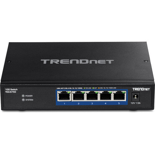 TRENDnet TEG-S750 Switch de Red 5 Puertos 10G Capacidad 100 Gb/s