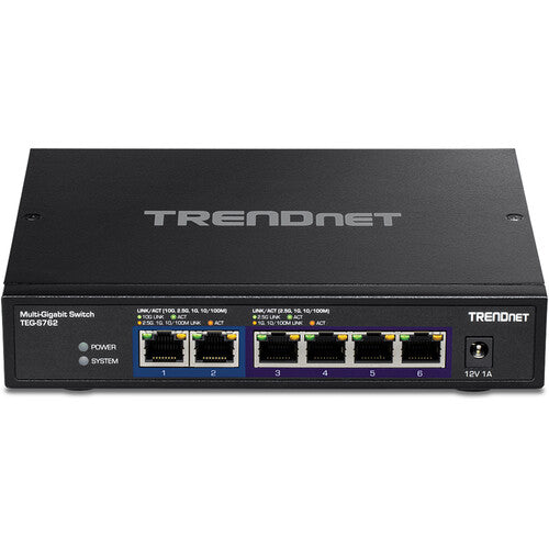 TRENDnet TEG-S762 Switch de Red 6 Puertos 2.5G y 10G 60 Gb/s 44.64 Mpps