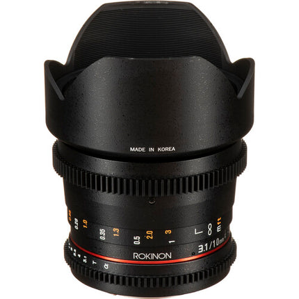 Rokinon 10mm T3.1 Objetivo Cine para Sony Alpha Montura APS-C con Foco Manual y Montura Estándar