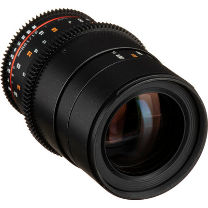 Rokinon 100mm T3.1 Macro Cine DS Lente para Nikon F Montura con Cubierta Completa y Anillo de Apertura