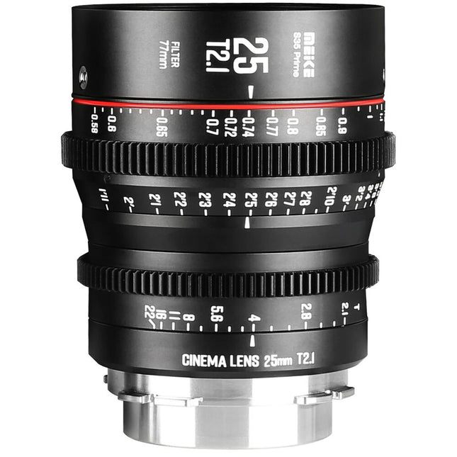 Meike 25mm T2.1 Super35 Objetivo Prime Cine Montura EF 77mm Filtro