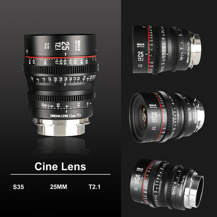 Meike 25mm T2.1 objetivo prime cine Super35 PL Montura con 33 6mm círculo de imagen