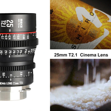 Meike 25mm T2.1 objetivo prime cine Super35 PL Montura con 33 6mm círculo de imagen