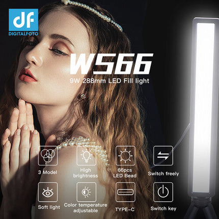 DigitalFoto WS66 Luz LED de Relleno 1 Pie 2500-9000K Control Remoto