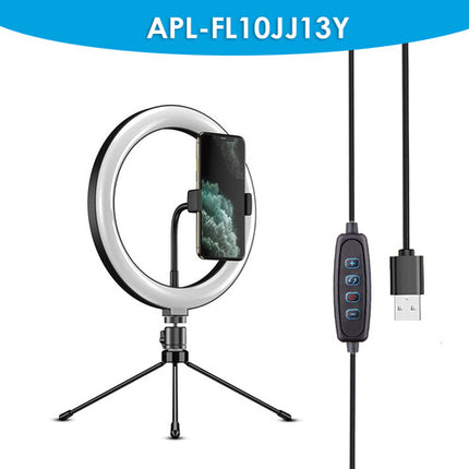Apexel 10" Luz LED Circular Ajustable con Trípode de Mesa y Soporte para Smartphone