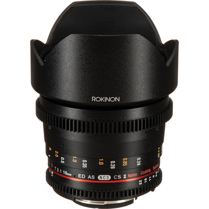 Rokinon 10mm T3.1 Cine DS Montura Nikon F Lente para APS-C Manual