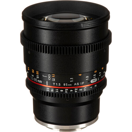 Rokinon 85mm T1.5 Objetivo Cine para Sony E-Mount de Montura E con Cobertura Full-Frame y Filtro 72mm