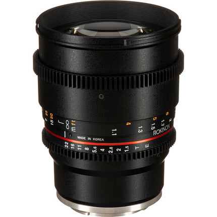 Rokinon 85mm T1.5 Objetivo Cine para Sony E-Mount de Montura E con Cobertura Full-Frame y Filtro 72mm