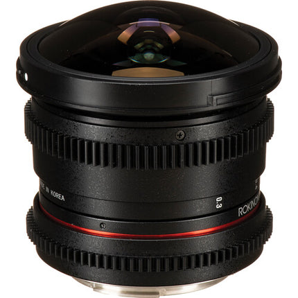 Rokinon 8mm T3.8 Objetivo Ojo de Pez Cine para Montura Canon EF con Filtro UMC de 12.8mm