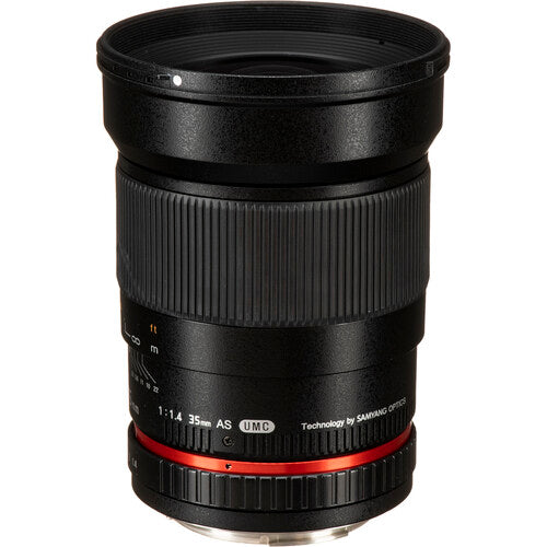 Rokinon 35mm f/1.4 AS UMC objetivo para Canon EF apertura f/1.4 y f/22