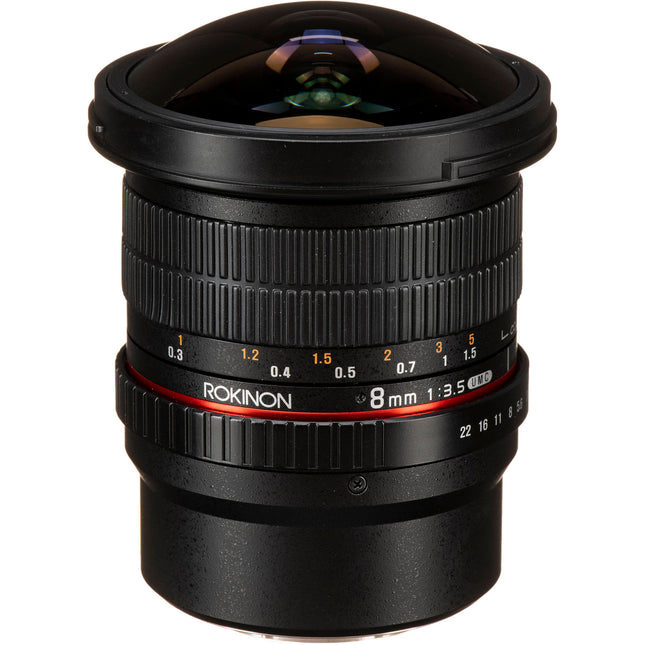 Rokinon 8mm f/3.5 Lente Ojo de Pez para Montura Micro Cuatro Tercios 139° Ángulo