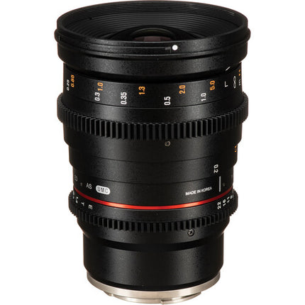 Rokinon 20mm T1.9 Objetivo Cine para Sony E ángulo 94.8° y cobertura Full-Frame