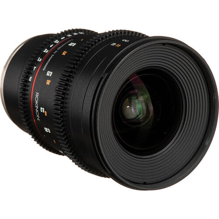 Rokinon 20mm T1.9 Objetivo Cine para Sony E ángulo 94.8° y cobertura Full-Frame