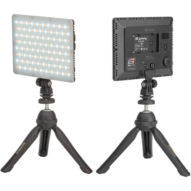 Genaray Kit de Paneles LED RGB Bluetooth 5 x 7" y Trípodes MicroPod