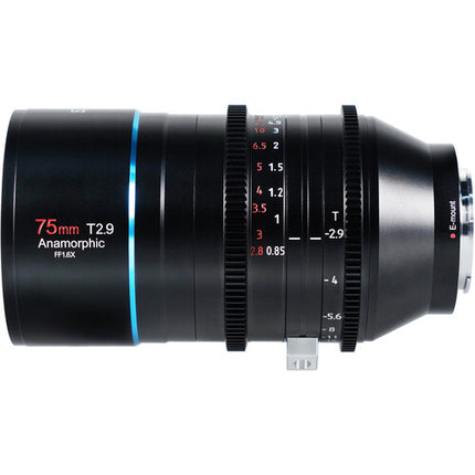 Sirui 75mm T2.9 Lente Anamórfica 1.6x Full Frame Sony E 82mm