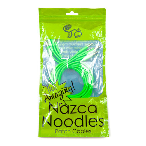 Cre8audio Nazca Noodles cables patch Eurorack 3.5mm 4.9 pies 5 unidades Groovy Green
