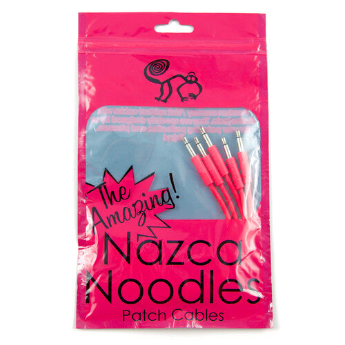 Cre8audio Nazca Noodles Cables Eurorack 3.5mm TS 9.8 Pulg 5 Pack Hot Pink