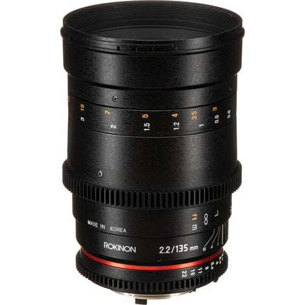 Rokinon 135mm T2.2 Cine DS Lente para Nikon F Full Frame y Filtro 77mm