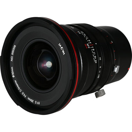Venus Optics Laowa 20mm f/4 Zero-D objetivo shift Canon RF con 11mm y círculo de imagen 65mm