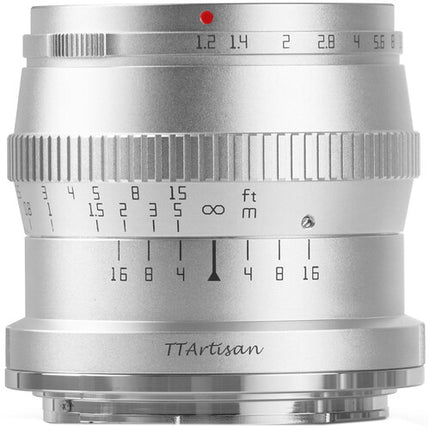 Objetivo TTArtisan 50mm f1.2 para Sony E Montura APS-C 75mm Plata