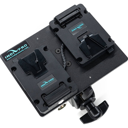 IndiPRO Tools Placas Dobles de Batería V-Mount 14.8V con Conector XLR y Abrazadera de Bloqueo