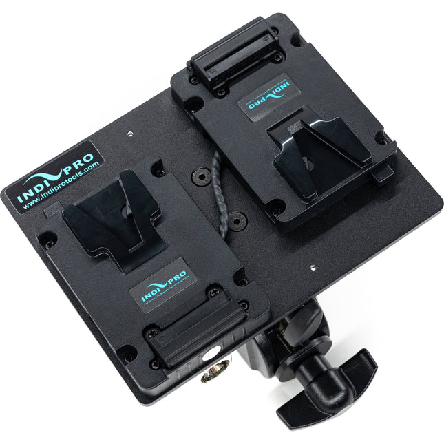 IndiPRO Tools Placas Dobles de Batería V-Mount 14.8V con Conector XLR y Abrazadera de Bloqueo