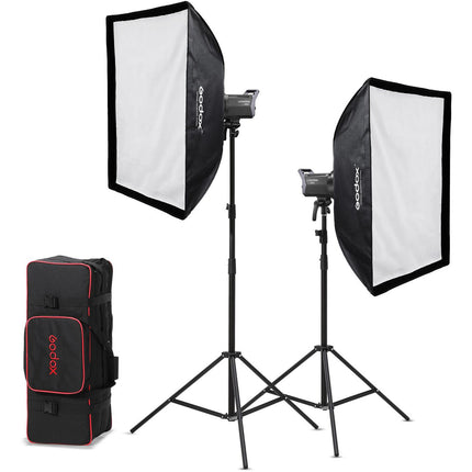 Godox Litemons LA150Bi Kit de Iluminación LED Bicolor con Soportes y Softboxes 2800-6500K 0-100% Dimm