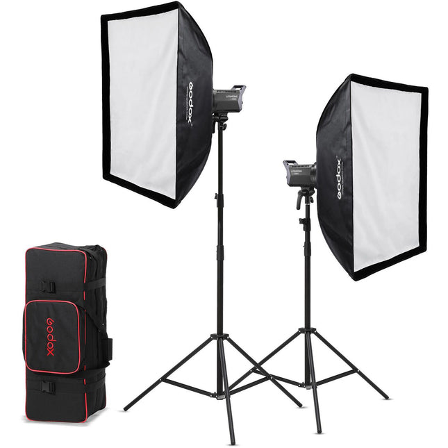 Godox Litemons LA150Bi Kit de Iluminación LED Bicolor con Soportes y Softboxes 2800-6500K 0-100% Dimm
