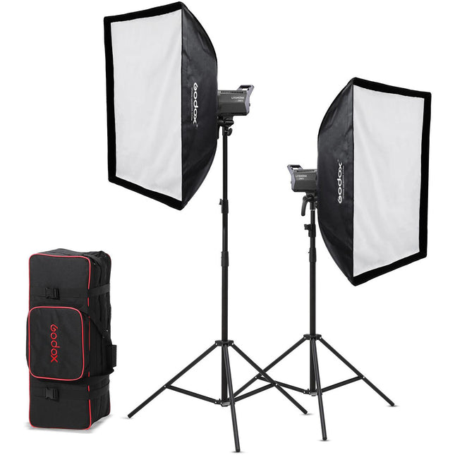 Godox Litemons LA200Bi Kit Luz LED Bicolor 2800-6500K con Soportes y Softboxes