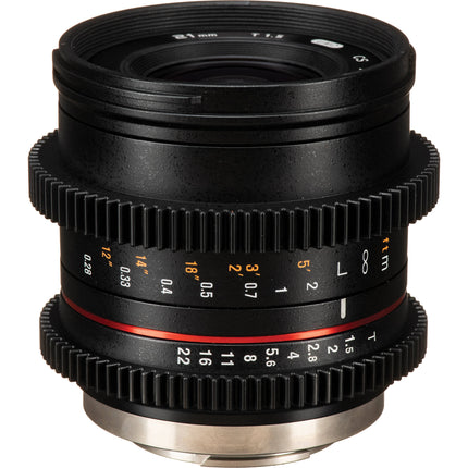Rokinon 21mm T1.5 Objetivo Cine 69.3° APS-C para Fujifilm X
