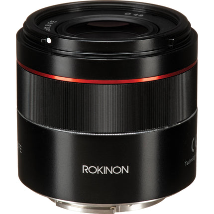 Rokinon AF 45mm f/1.8 FE Lente para Sony E Full Frame f/1.8-22