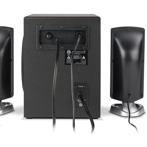 Cyber Acoustics CA-3090 Sistema de altavoces satélite y subwoofer con control de volumen y cable 3.5 mm